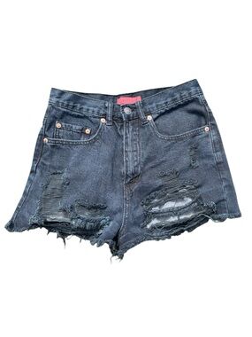 Size small Signature8 faded black Distressed High Waisted 100% cotton Shorts